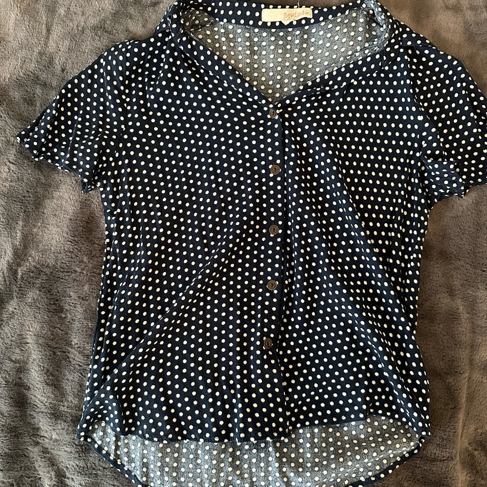 Cute Polka Dot Button Down